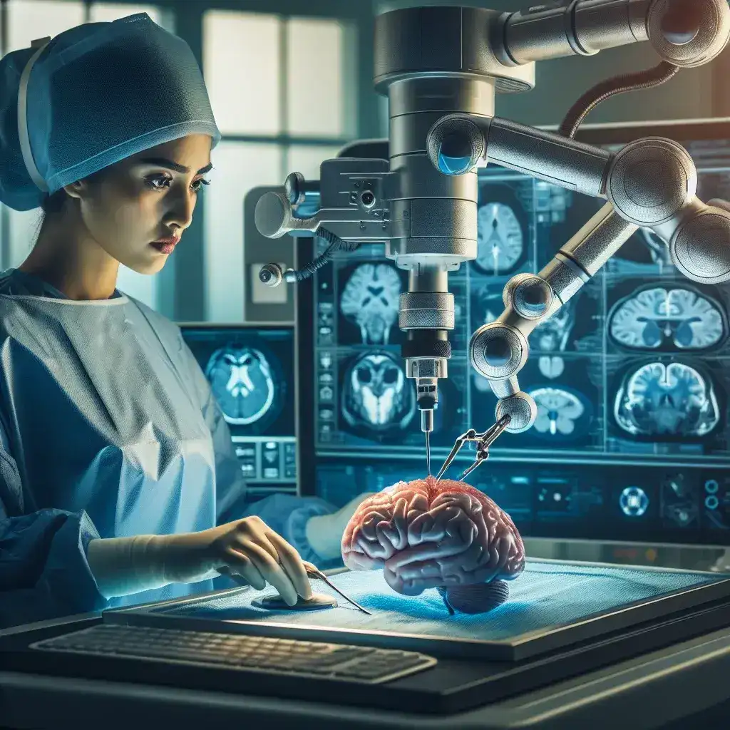 "MIRO MICA system showcasing advanced robotics for teleoperated neurosurgery, highlighting precision and innovation in modern medical technology."