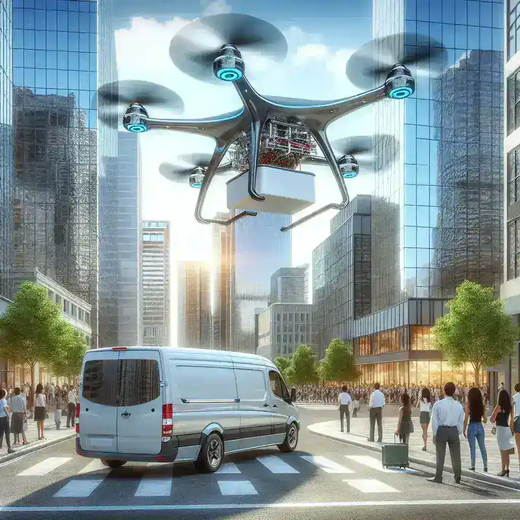 "UPS testing AI-powered package drone relays in U.S. urban centers for efficient delivery solutions."